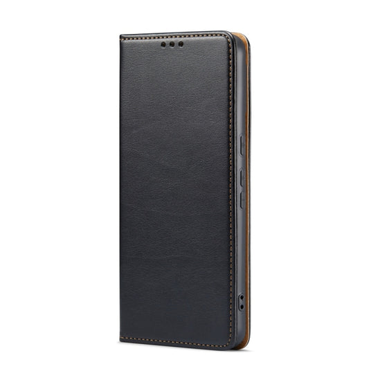 For Google Pixel 9 Pro XL Fierre Shann PU Genuine Leather Texture Phone Case(Black) by FIERRE SHANN