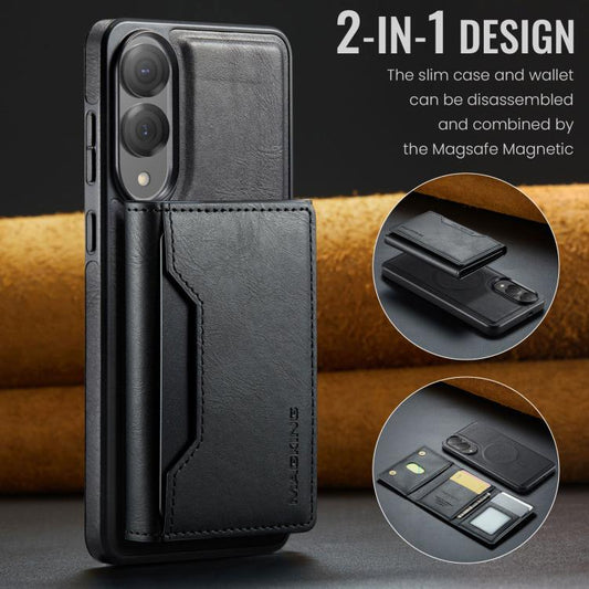 For Samsung Galaxy S25 Edge 5G MAGKING K2 Series MagSafe RFID Card Bag Detachable Phone Case(Black) by MAGKING