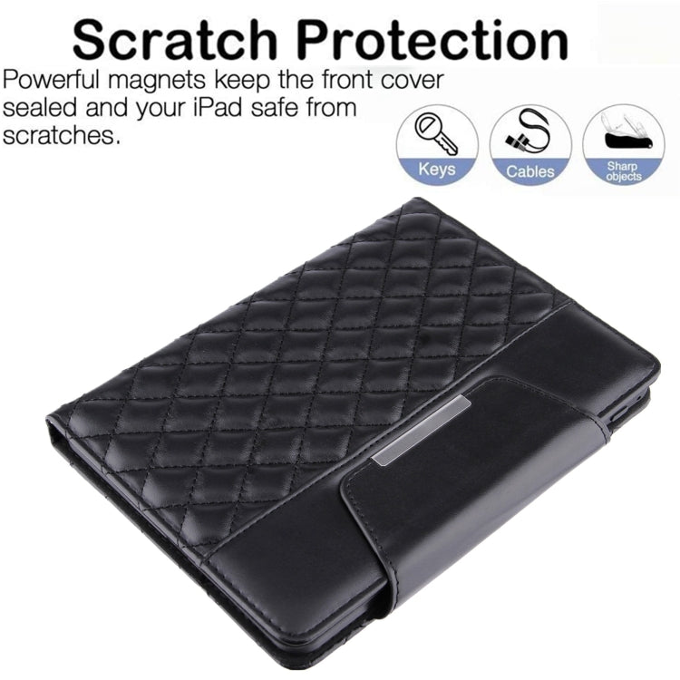 For iPad mini 6 / mini 2024 Diamond Pattern Hardware Buckle Smart Leather Tablet Case(Black) by bashfashion
