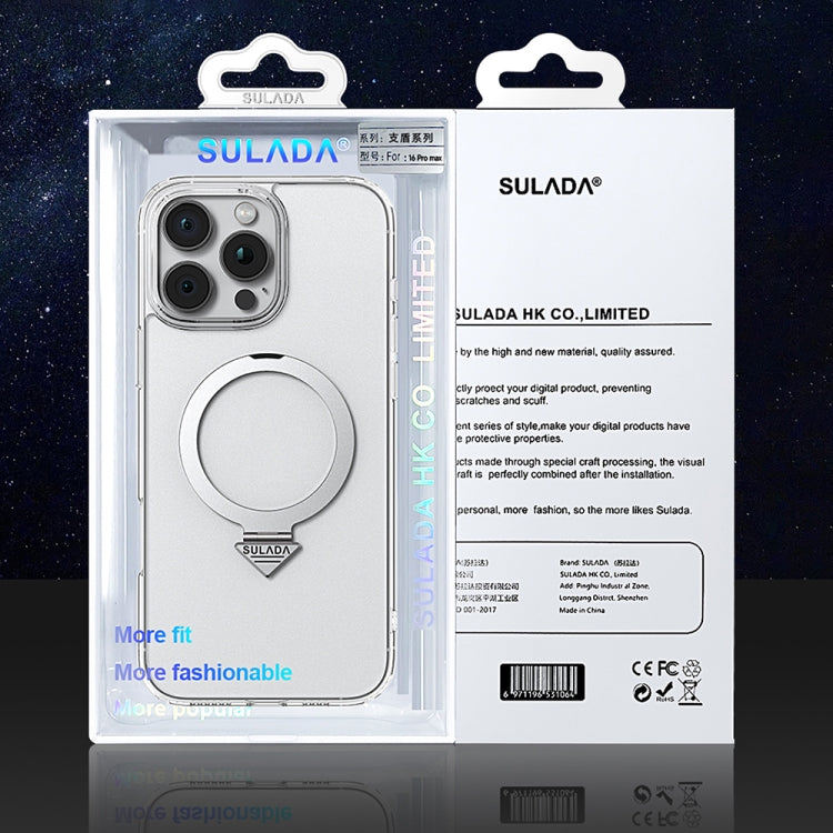 For iPhone 16 Plus SULADA Transparent MagSafe Magnetic Holder Phone Case by SULADA