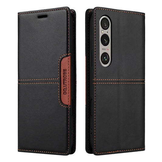 For Sony Xperia 1 VI GQUTROBE G01 RFID Anti-theft Leather Phone Case(Black) by GQUTROBE