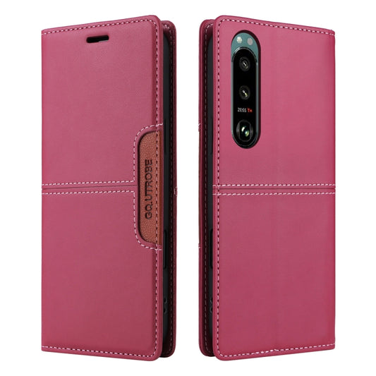 For Sony Xperia 5 III GQUTROBE G01 RFID Anti-theft Leather Phone Case(Red) by GQUTROBE