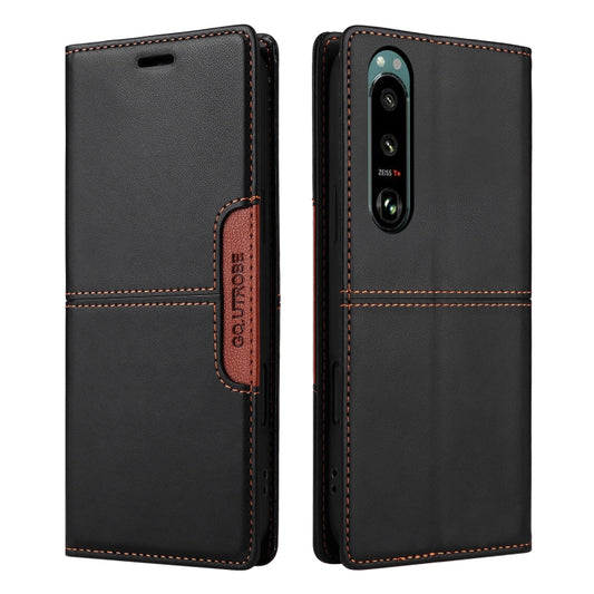 For Sony Xperia 5 III GQUTROBE G01 RFID Anti-theft Leather Phone Case(Black) by GQUTROBE
