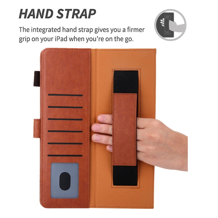 For iPad mini 6 / mini 2024 Hardware Buckle Deformation Holder Smart Leather Tablet Case(Brown) by bashfashion