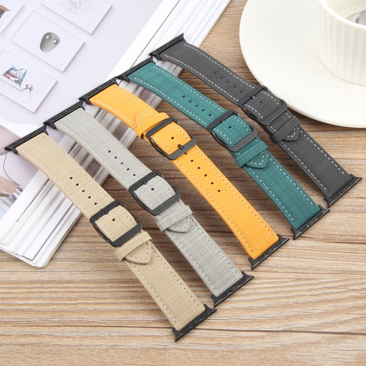 For Apple Watch 42mm / 41mm / 40mm / 38mm Plaid Buckle Microfiber Leather Watch Band(Black) by bashfashion