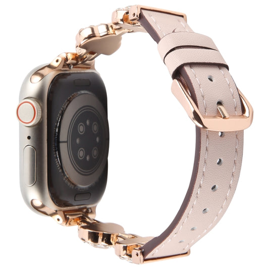 For Apple Watch 42mm / 41mm / 40mm / 38mm Microfiber Leather Diamond Slim Watch Band(Pink) by bashfashion