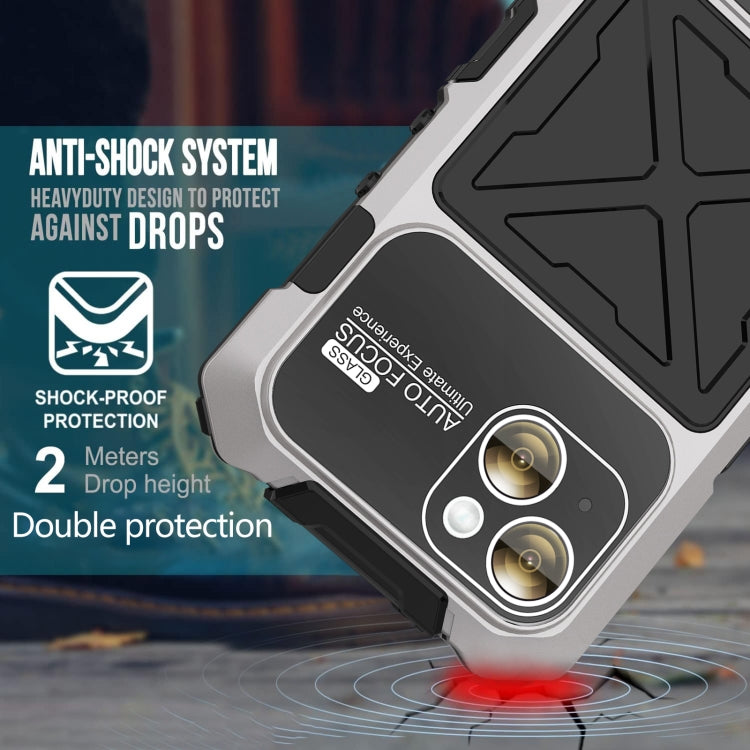 For iPhone 15 Plus R-JUST Life Waterproof Dustproof Shockproof Phone Case(Silver) by R-JUST