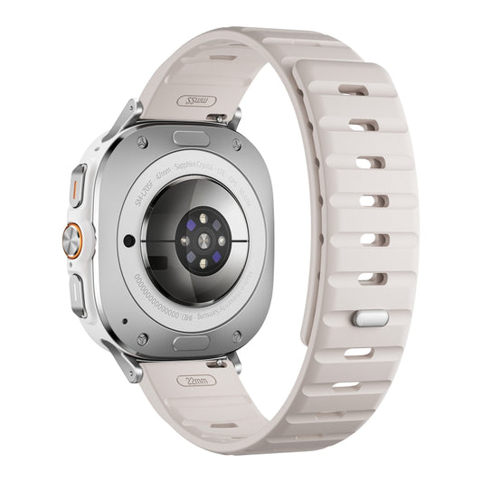 For Samsung Galaxy Watch Ultra 47mm / Ultra 2025 Magnetic Silicone Watch Band(Starlight+Silver) by bashfashion