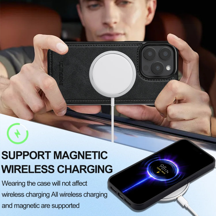 For iPhone 14 Pro Max LC.IMEEKE L3 Series Detachable RFID Card Bag Magsafe Phone Case(Black) by LC.IMEEKE