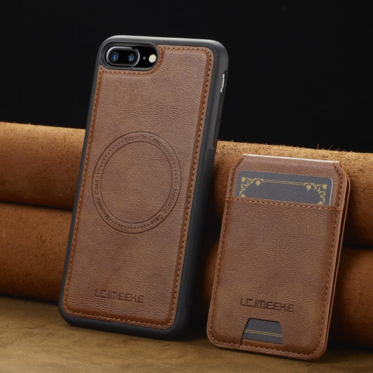 For iPhone SE 2024 LC.IMEEKE L3 Series Detachable RFID Card Bag Magsafe Phone Case(Brown) by LC.IMEEKE