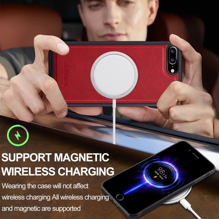 For iPhone SE 2024 LC.IMEEKE L3 Series Detachable RFID Card Bag Magsafe Phone Case(Red) by LC.IMEEKE