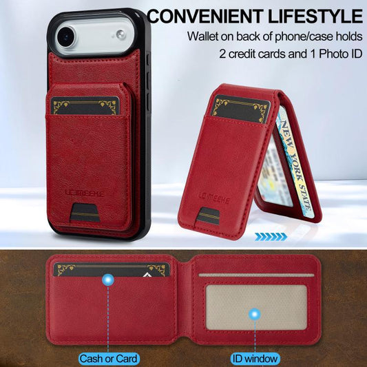 For iPhone Air LC.IMEEKE L3 Series Detachable RFID Card Bag Magsafe Phone Case(Red) by LC.IMEEKE