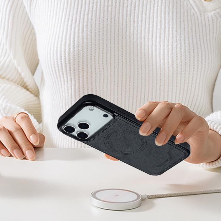 For iPhone 17 Pro LC.IMEEKE L3 Series Detachable RFID Card Bag Magsafe Phone Case(Black) by LC.IMEEKE