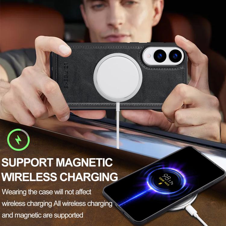 For Samsung Galaxy S25 Edge 5G LC.IMEEKE L3 Series Detachable RFID Card Bag Magsafe Phone Case(Black) by LC.IMEEKE