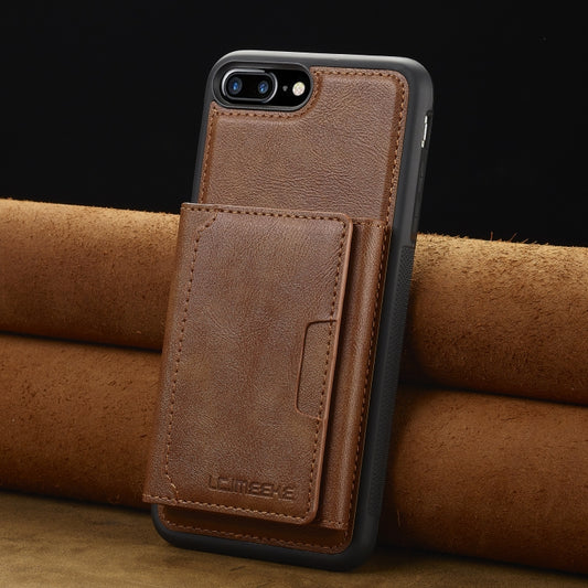 For iPhone SE 2024 LC.IMEEKE L5 Series Detachable RFID Card Bag Magsafe Phone Case(Brown) by LC.IMEEKE