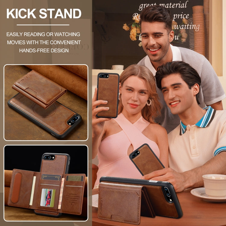 For iPhone SE 2024 LC.IMEEKE L5 Series Detachable RFID Card Bag Magsafe Phone Case(Brown) by LC.IMEEKE