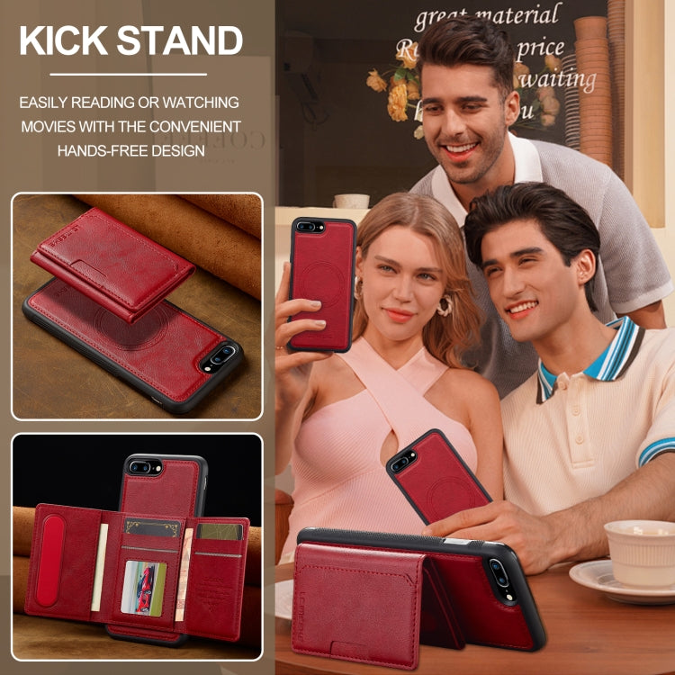 For iPhone SE 2024 LC.IMEEKE L5 Series Detachable RFID Card Bag Magsafe Phone Case(Red) by LC.IMEEKE