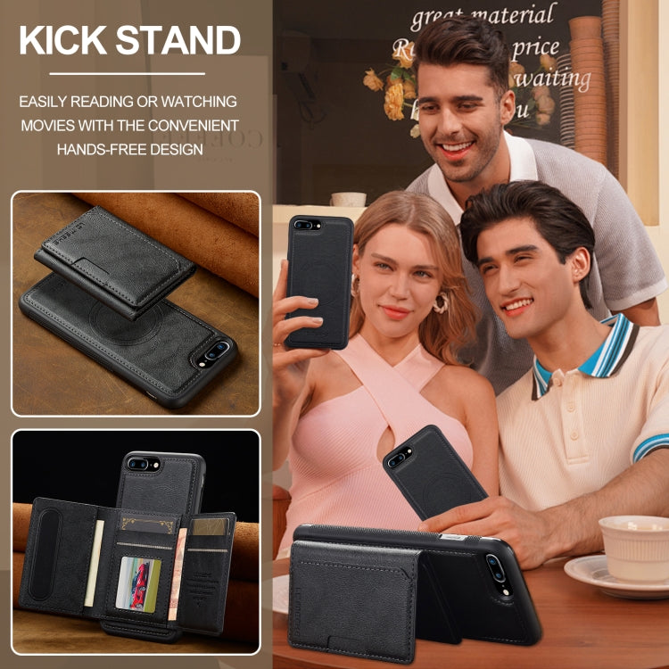 For iPhone SE 2022 / 2020 LC.IMEEKE L5 Series Detachable RFID Card Bag Magsafe Phone Case(Black) by LC.IMEEKE