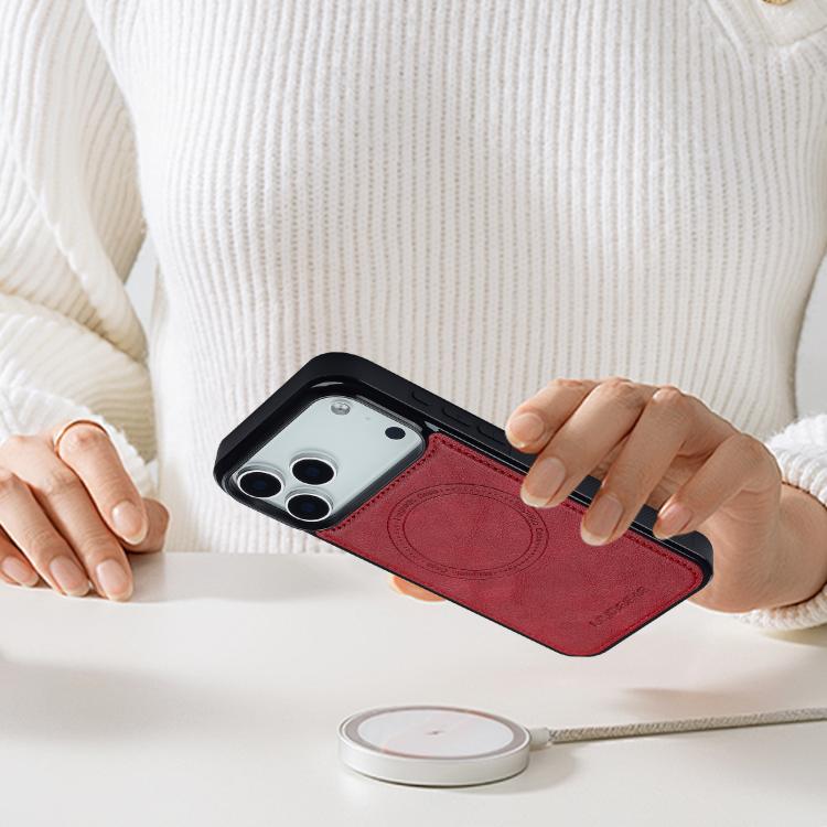 For iPhone 17 Pro Max LC.IMEEKE L5 Series Detachable RFID Card Bag Magsafe Phone Case(Red) by LC.IMEEKE