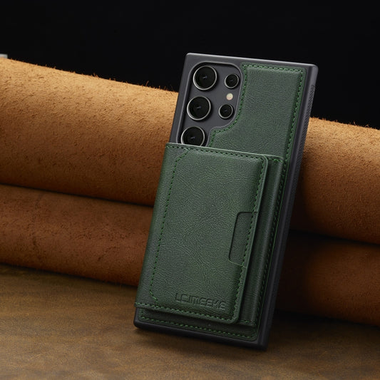 For Samsung Galaxy S23 Ultra 5G LC.IMEEKE L5 Series Detachable RFID Card Bag Magsafe Phone Case(Green) by LC.IMEEKE