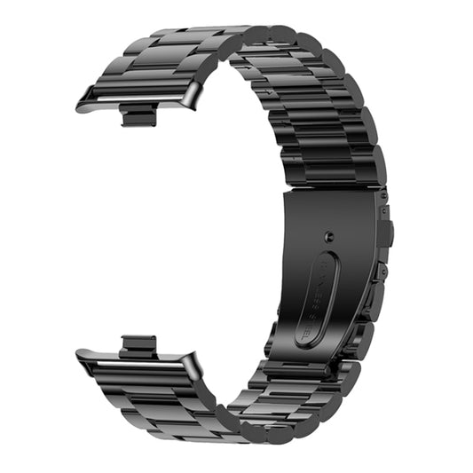 For Xiaomi Smart Band 9 Pro / 8 Pro Three Beads Stainless Steel Metal Watch Band(Black) by bashfashion
