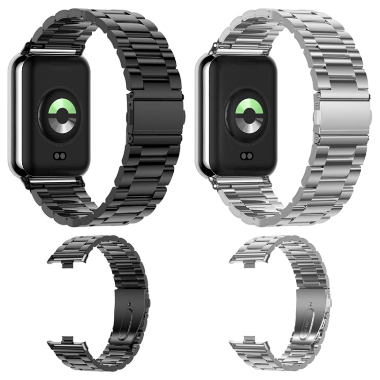 For Xiaomi Smart Band 9 Pro / 8 Pro Three Beads Stainless Steel Metal Watch Band(Black) by bashfashion