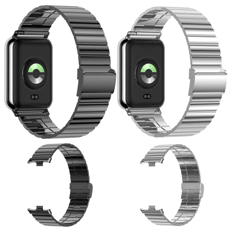 For Xiaomi Smart Band 9 Pro / 8 Pro One Bead Stainless Steel Metal Watch Band(Black) by bashfashion