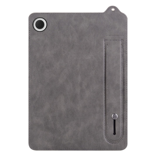 For Samsung Galaxy Tab A11+ / A9+ TPU Leather Back Tablet Case with Wristband(Grey) by bashfashion
