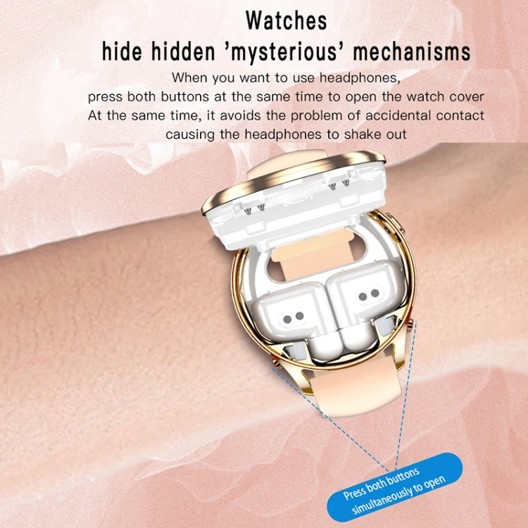 X17 mini 1.27 inch IP67 Waterproof 2 in 1 Bluetooth Earphone Smart Watch(Gold) by bashfashion