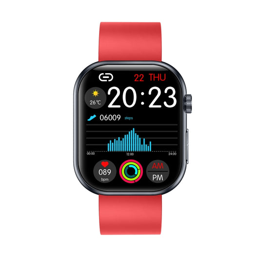 ET587 1.95 inch AMOLED Screen Smart Watch, ECG Electrocardiogram/Blood Sugar Monitoring(Red) by bashfashion
