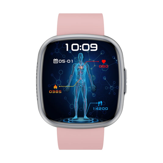 ET593 1.75 inch IPS Square Screen Smart Watch, ECG Electrocardiogram / Blood Sugar Monitoring(Pink) by bashfashion