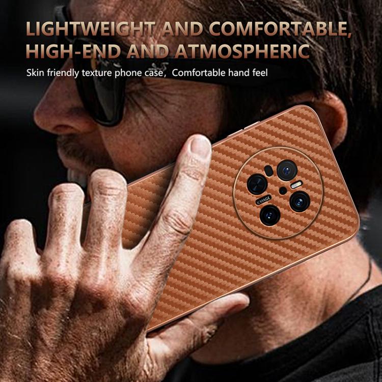 For Huawei Mate 70 AZNS Electroplated Edge Carbon Fiber Texture Phone Case(Black) by AZNS