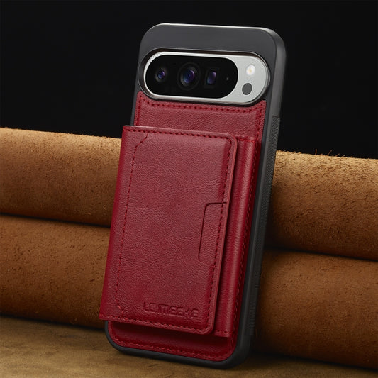 For Google Pixel 9 / 9 Pro LC.IMEEKE L5 Series Detachable RFID Card Bag Magsafe Phone Case(Red) by LC.IMEEKE