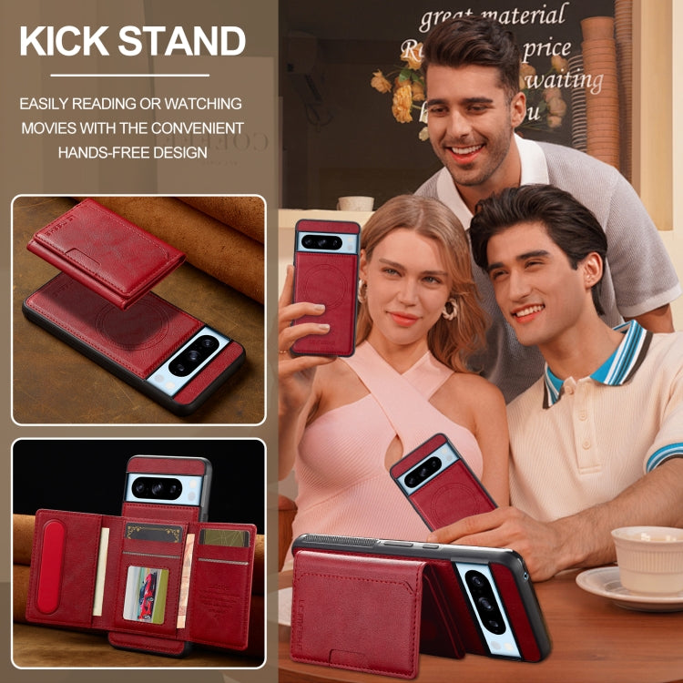 For Google Pixel 8 Pro LC.IMEEKE L5 Series Detachable RFID Card Bag Magsafe Phone Case(Red) by LC.IMEEKE