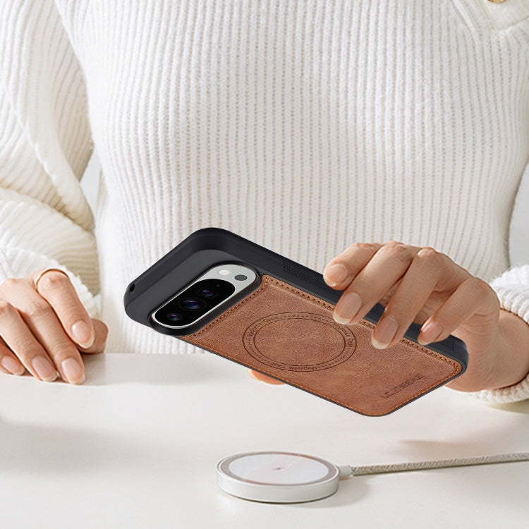 For Google Pixel 9 / 9 Pro LC.IMEEKE Magsafe Phone Case(Brown) by LC.IMEEKE