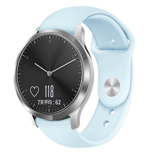 For Garmin Vivoactive 3 / Vivomove HR Solid Color Reverse Buckle Silicone Watch Band, Size: Large Size(Light Blue) by bashfashion