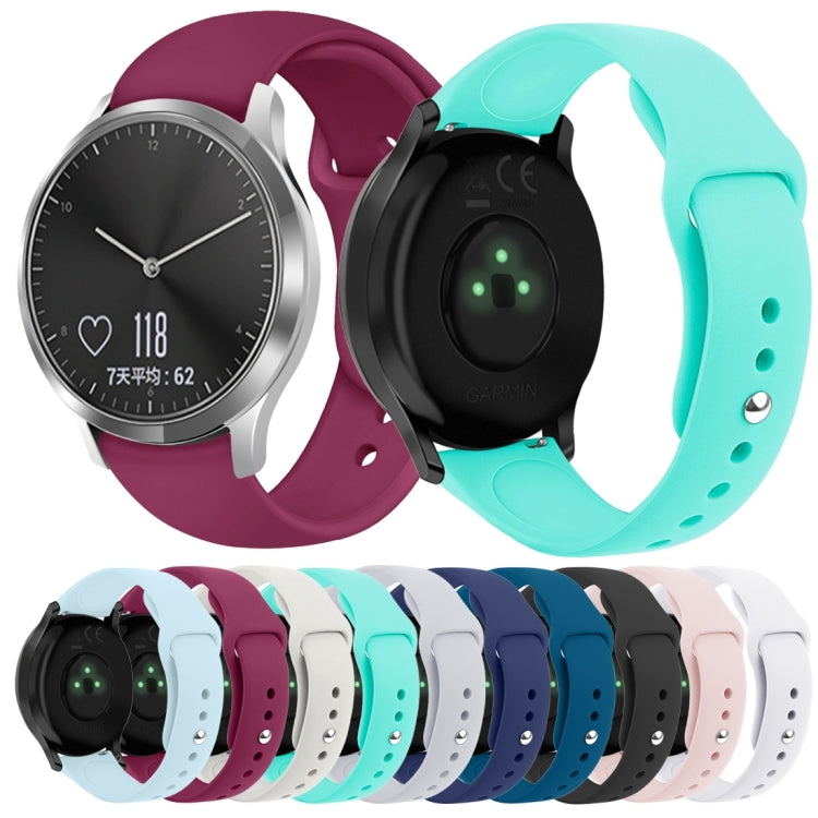 For Garmin Vivoactive 3 / Vivomove HR Solid Color Reverse Buckle Silicone Watch Band, Size: Large Size(Light Blue) by bashfashion