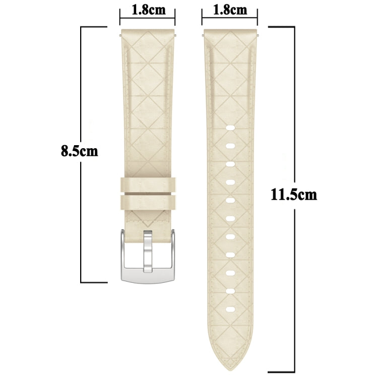 18mm Square Leather Silver Buckle Watch Band(White) by bashfashion