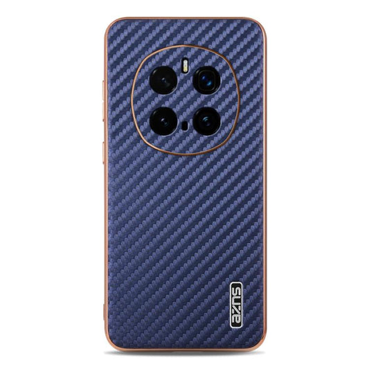 For Honor Magic7 Pro AZNS Electroplated Edge Carbon Fiber Texture Phone Case(Blue) by AZNS