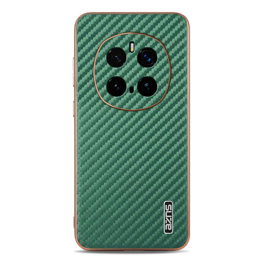 For Honor Magic7 Pro AZNS Electroplated Edge Carbon Fiber Texture Phone Case(Green) by AZNS