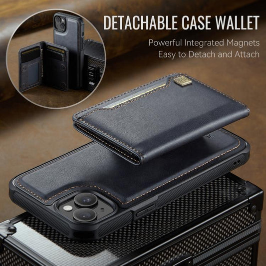 For iPhone 14 AutSpace A13 MagSafe Magnetic RFID Flip Card Bag Phone Case(Black) by AutSpace