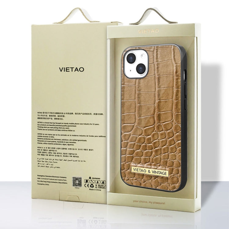 For iPhone 15 Pro VIETAO Alligator Texture PU Phone Case(Brown) by VIETAO