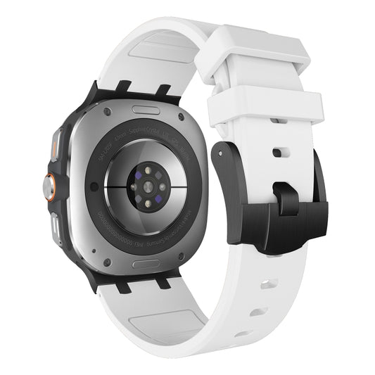 For Samsung Galaxy Watch Ultra 47mm / Ultra 2025 AP Series Liquid Silicone Watch Band(Black White) by bashfashion