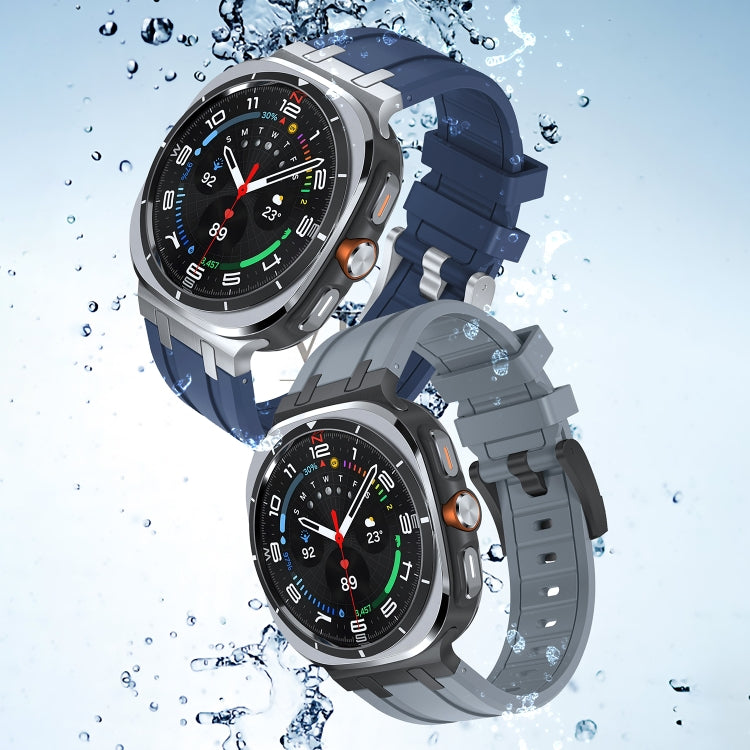 For Samsung Galaxy Watch Ultra 47mm / Ultra 2025 AP Series Liquid Silicone Watch Band(Black Grey) by bashfashion