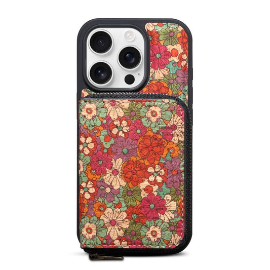 For iPhone 16 Denior D23 MagSafe Detachable Zipper Wallet Holder Phone Case(Red) by Denior