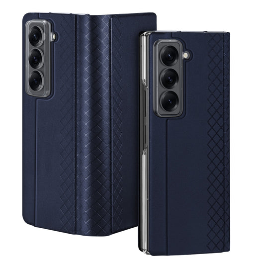 For Samsung Galaxy Z Fold Special DUX DUCIS Bril Series PU + TPU Phone Case(Blue) by DUX DUCIS