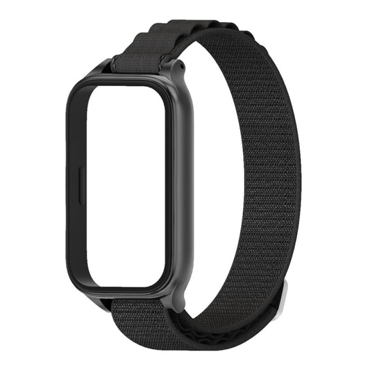 For Xiaomi Smart Band 9 Active / Redmi Band 3 Mijobs Metal Shell Nylon Watch Band(Black) by MIJOBS