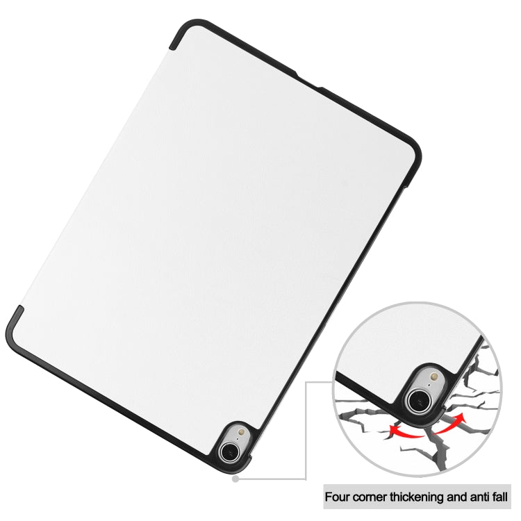 For iPad Air 11 2024 / 2022 / 2020 10.9 Custer Texture Horizontal Flip Leather Case with Three-folding Holder & Sleep / Wake-up Function(White) by bashfashion