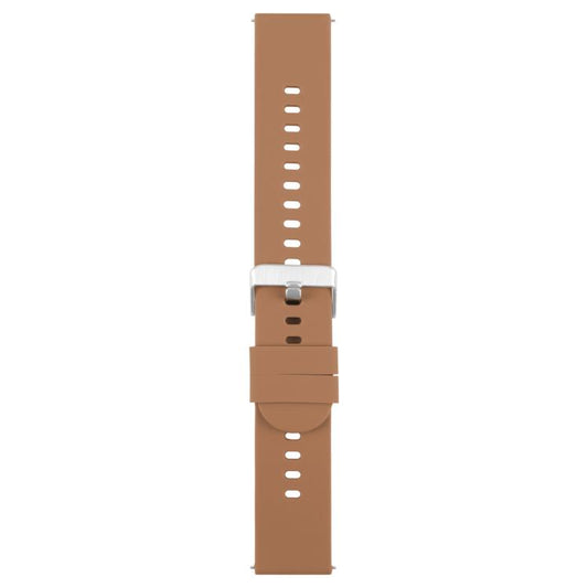 19mm Solid Color Steel Buckle Silicone Watch Band(Brown) by bashfashion