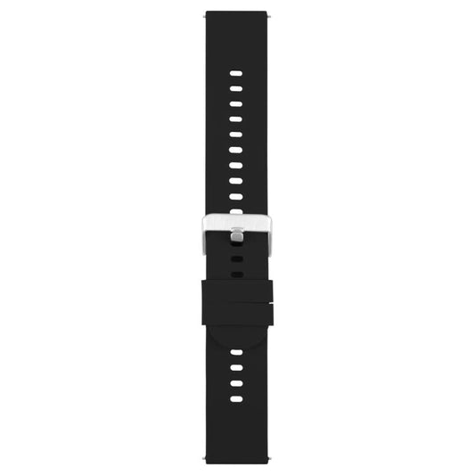 20mm Solid Color Steel Buckle Silicone Watch Band(Black) by bashfashion